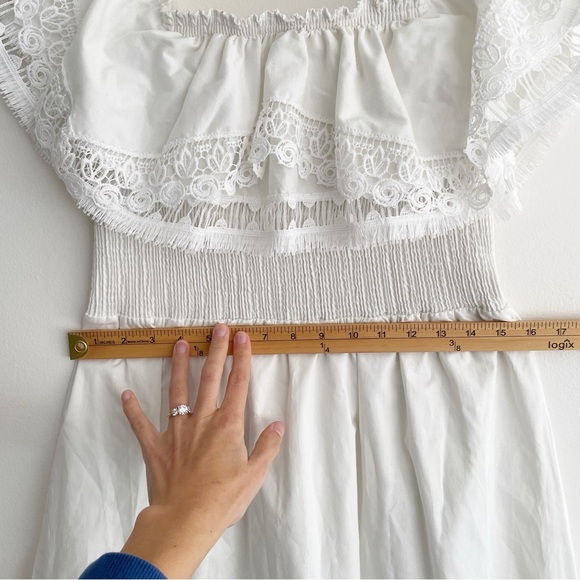 Anthropologie Piexoto Wyatt Off the Shoulder Midi Dress Cottagecore Coquette L - Picture 14 of 15